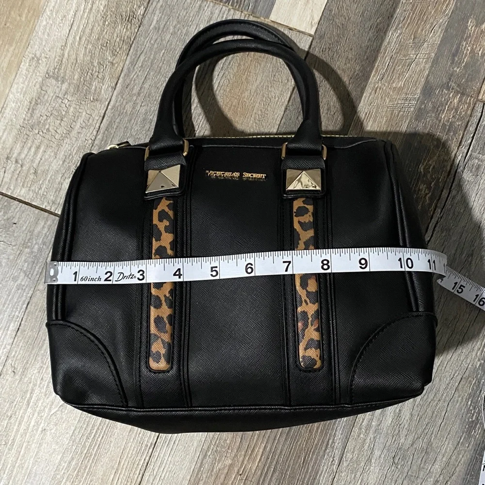 Victoria's Secret Black and Brown Structured Satchel